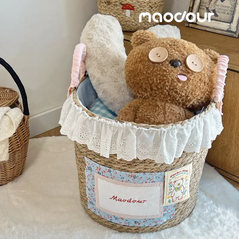 wooden pet clothes organizer - Bear Pet Storage Basket